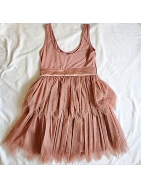 ONLY Mesh Tulle Rose Dress Medium